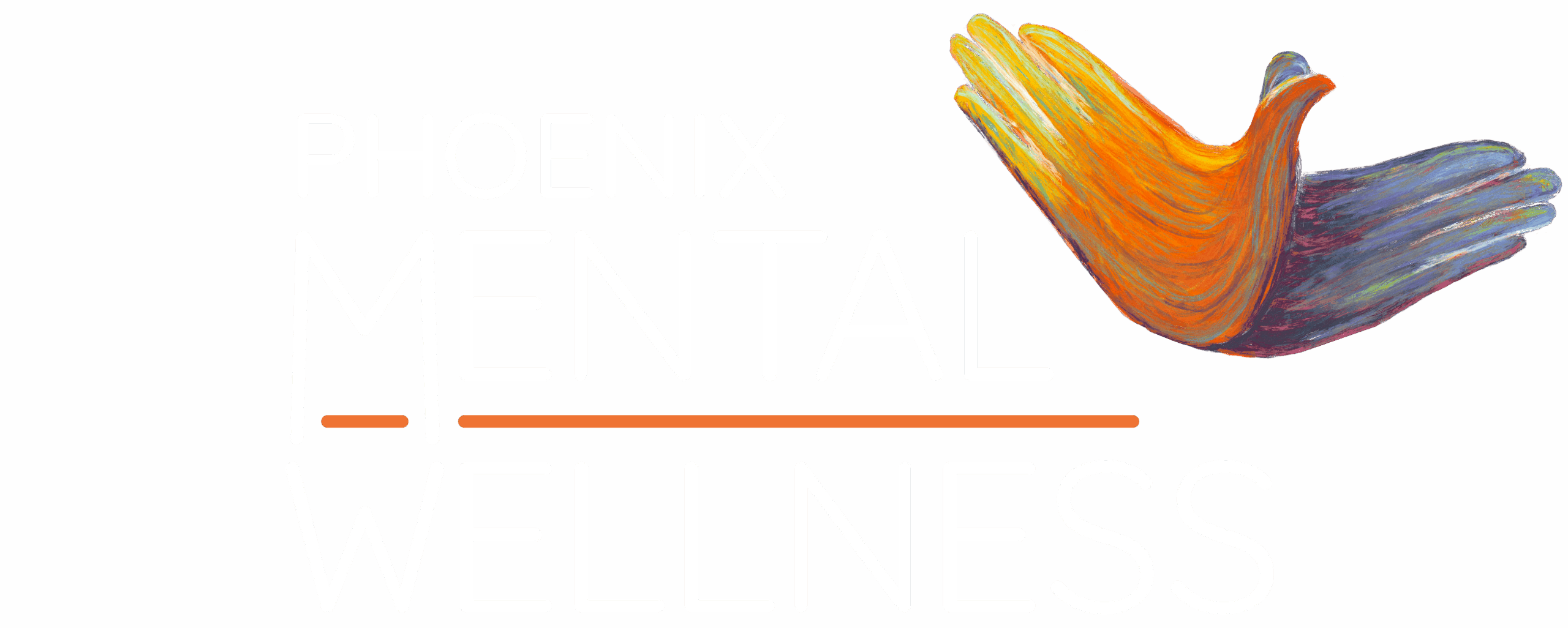 Phoenix Mental Wellness Logo with painted logomark